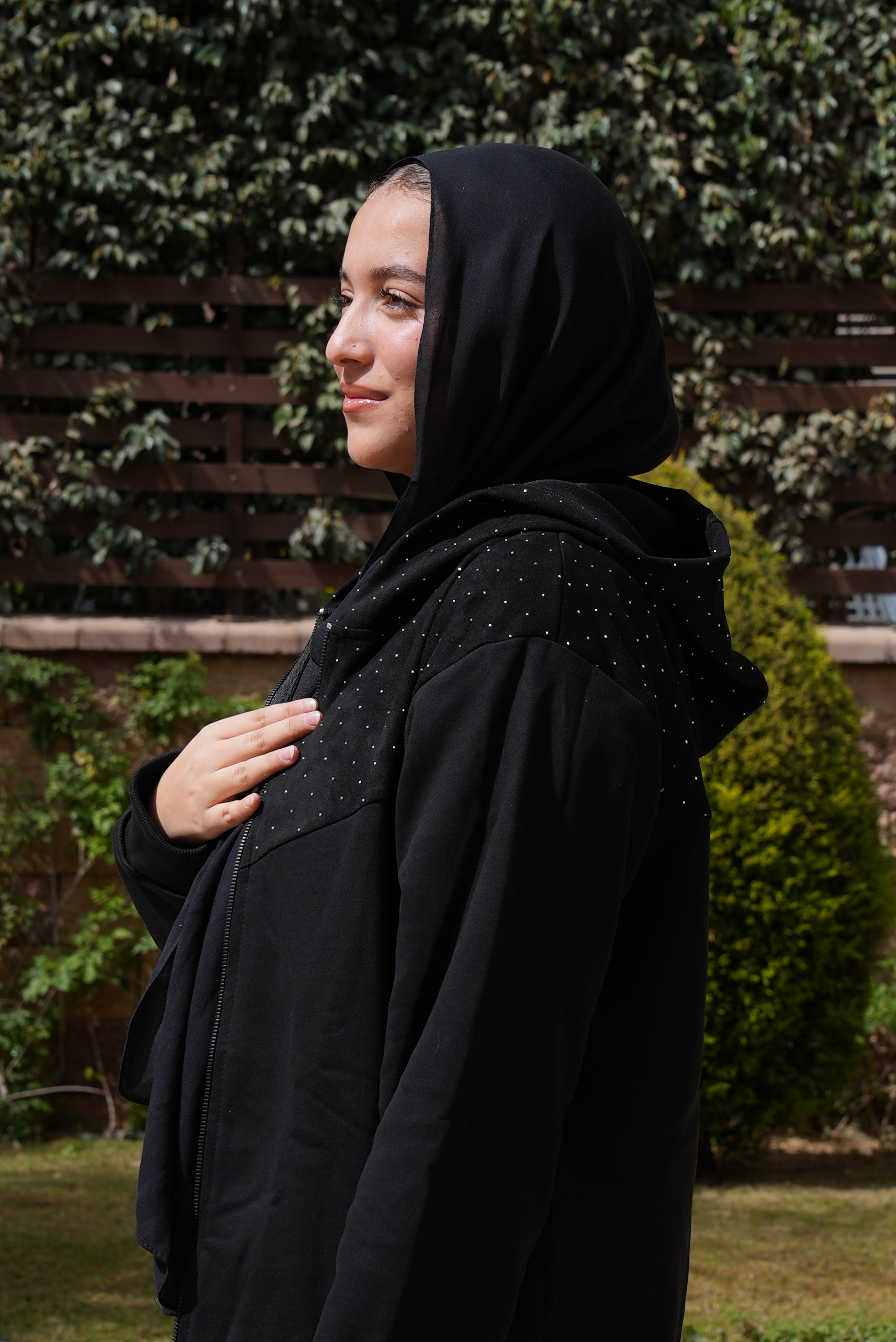 Black Winter Set with Strass for women