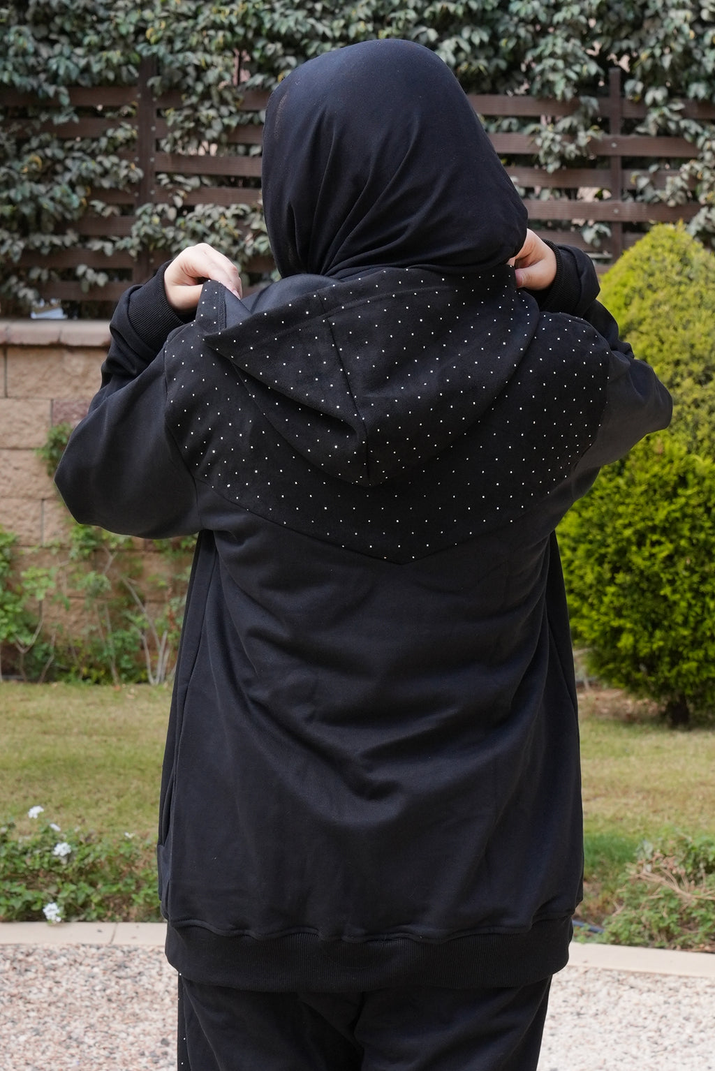 Black Winter Set with Strass for women