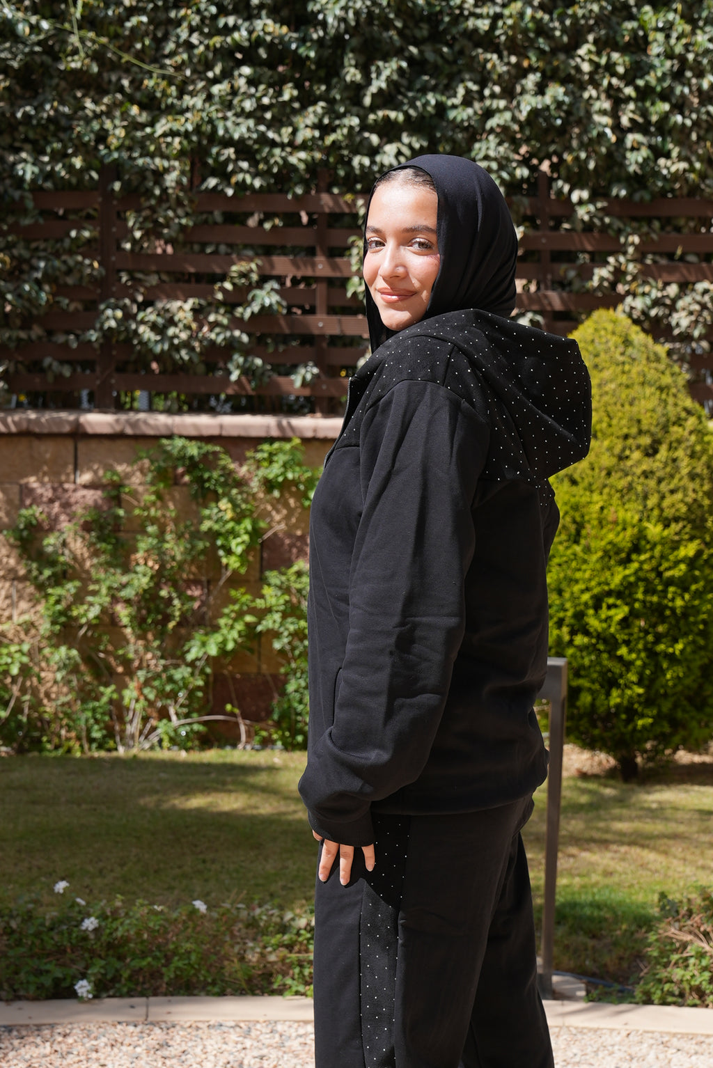 Black Winter Set with Strass for women