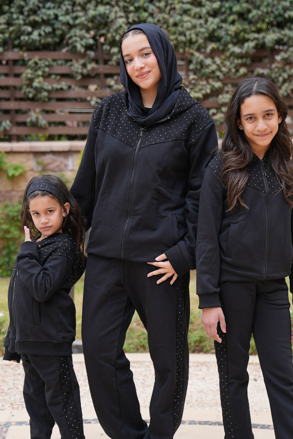 Black Winter Set with Strass for women